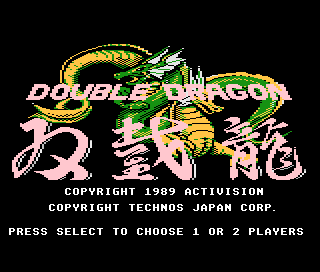 Double Dragon title screen for Atari 7800